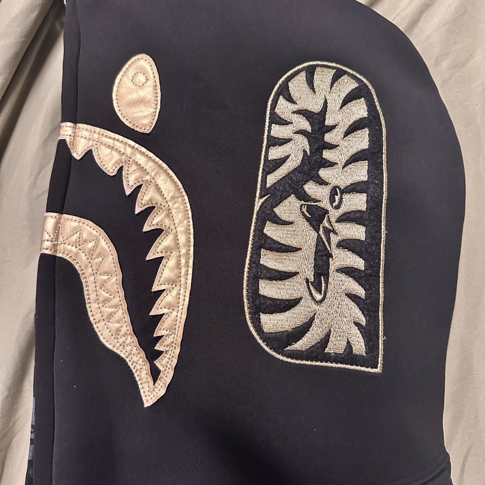 Bape x Travis Scott DSM 2015 Neoprene Black and Gold Zip Up Hoodie size XXL Used - Picture 10 of 16